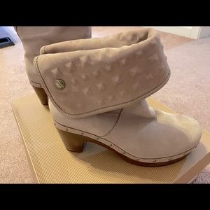 UGG Boots Lynnea Stud High Heel Clogs US  (Beige) 6, UK 4.5, EUR 37